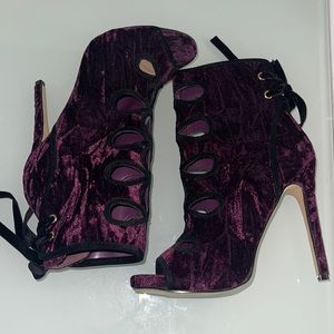 Brand new velvet ankle booties